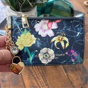 NWOT Marc New York Floral Leather Wallet with Charms!